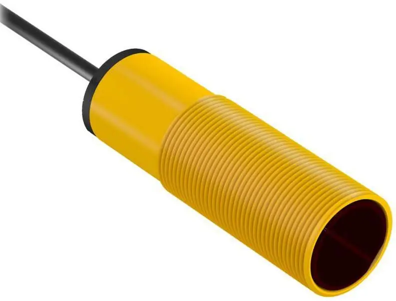 Produktfoto 1 von Banner zylindrisch Optischer Sensor, Dagegen, Bereich 20 m, Emitter Ausgang, Anschlusskabel, Hell-/dunkelschaltend