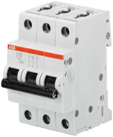 Produktfoto 1 von ABB S200 Miniaturüberlastschalter Typ D, Pol 3-polig 1A 400V, Abschaltvermögen 6 kA System Pro M Compact 12 V