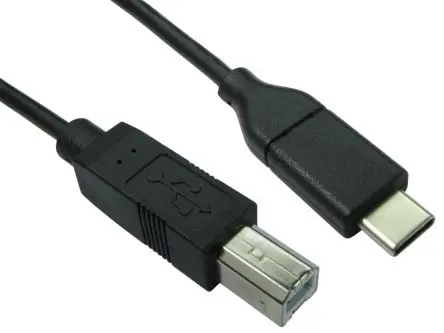 Produktfoto 1 von RS PRO Stecker IC-Buchse USB-Kabel, USB Typ C Stecker / USB B, 2 m USB 2.0 Schwarz