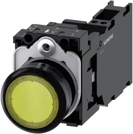 Siemens SIRIUS ACT 3SU11 Druckschalter Beleuchtet Trennplatte Ø 22 mm, SPST Gelb, IP66, IP67, IP69K