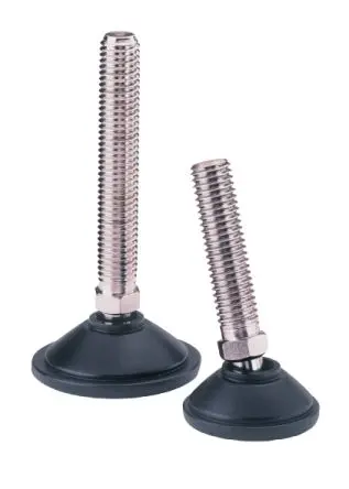 Produktfoto 1 von Nu-Tech Engineering Verstellbarer Fuß M8 bis 450 kg x 25 mm, bis 10° neigbar Edelstahl, Ø 40 mm x 46 mm