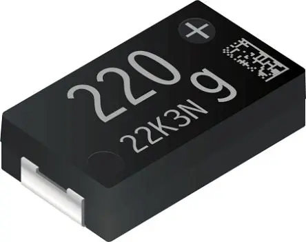 Produktfoto 1 von Panasonic JX, Oberfläche Elektrolyt Polymerkondensator 220 μF ±20 % / 4V, -55 °C → 125 °C