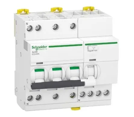 Produktfoto 1 von Schneider Electric Acti9 iDD40K FI/LS-Schalter (RCBO) 32A, 3-polig Typ C, Empfindlichkeit 30 mA