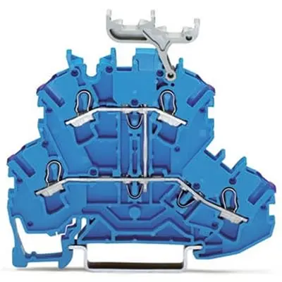 Produktfoto 1 von WAGO TOPJOB S Doppelstock Reihenklemmen 2 Blau, 2.5mm², 600V Einsteck-Anschluss IECEx/ATEX/CSA