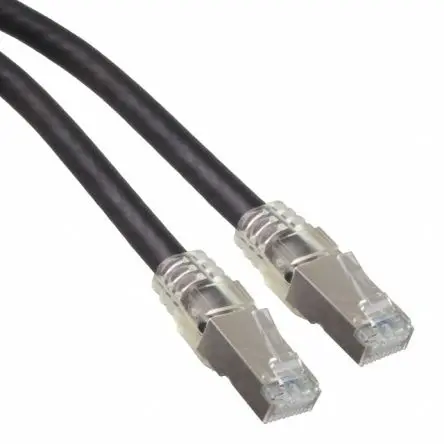 Produktfoto 1 von Amphenol Socapex RJF SFTP 5E Cat5e Cat.5e Netzwerkkabel, 10 ft, Schwarz, A RJ45, Gerade Stecker Stecker, Polyurethan