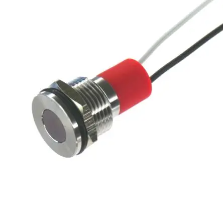 Produktfoto 1 von CML PL14SL Edelstahl-Panel-Leuchte Rot Panel-LED, Draht 24V 14 mm, IP67