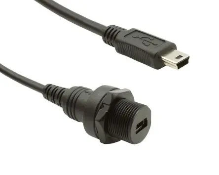 Produktfoto 1 von Bulgin Buchse PXP0025 USB-Kabel, USB Stecker / USB, 0.5 m USB 2.0 Schwarz