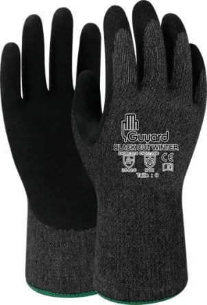 Produktfoto 1 von GUYARD Black Cut Winter Arbeitshandschuhe Größe 10 Gebürstetes Acryl, Gestricktes Hochleistungs-Polyethylen, Lycra