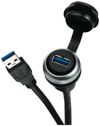 Produktfoto 1 von Murrelektronik Limited Stecker/Buchse USB-Kabel, USB Typ A / USB Typ A, 1 m Schwarz