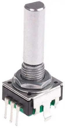 Produktfoto 1 von Bourns Drehgeber 24 Impulse/Umdrehung Impulse/U Inkrementalgeber, mit 6 mm, Flachschaft, Digital Rechteck-Signal,