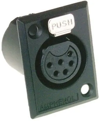 Produktfoto 1 von Amphenol Industrial Gerade 6-polig Panel Buchse Silber Schwarz XLR-Steckverbinder, 133V