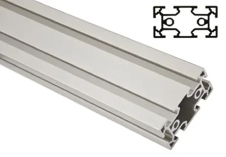 FlexLink Silber XC Aluminium Strebenprofil 44 x 88 mm, 6-fach Nut 11 mm, Länge 1000 mm XC