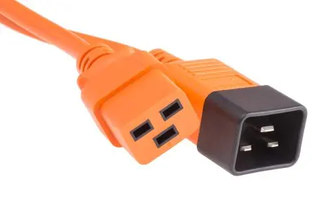 Produktfoto 1 von RS PRO Netzkabel, A Gerade, B Gerade, 3 m Orange Polyvinylchlorid, 250V