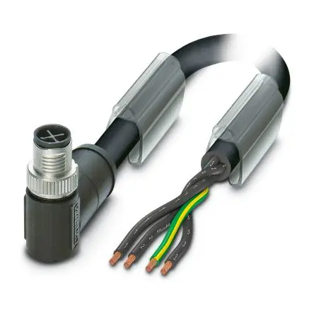Produktfoto 1 von Phoenix Contact SAC-4P-MRS/ 5.0-PUR PE SCO, 4-polig Sensor-Betätigungselementkabel, Rechtwinklig Stecker 4 / Nicht
