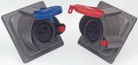 Produktfoto 1 von Legrand CEE Steckvorrichtung Überspannungsschutz, Buchse Rot gewinkelt 3+N+E 32A, 415V, IP44, IP55