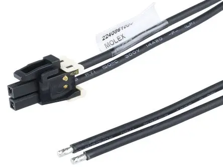 Produktfoto 1 von Molex 2 224086 Kabel-Platine-Kabelkomponente Mini-Fit Max 2 / Anschlusslitze Buchse / Stecker, 600 mm