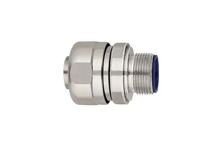 Produktfoto 1 von HellermannTyton PSRSC-FMCFFSS Messing vernickelt Kabelrohr Fitting Kabelrohr M25 25 mm Silber Messing vernickelt-Finish