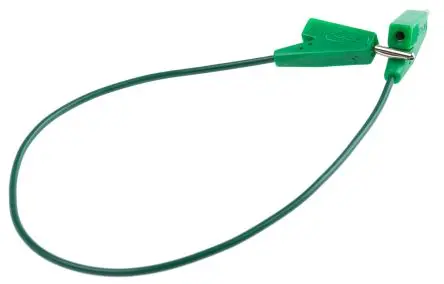 Produktfoto 1 von Radiall Steckverbinder-Messleitung 5A Stecker / Stecker, Grün Thermoplast-isoliert 200 mm, 250V ac