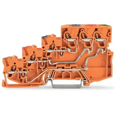 Produktfoto 1 von WAGO TOPJOB S Anschlussklemmenblock DIN-Schiene 4 Orange, 1mm², 300V Zugfederklemme