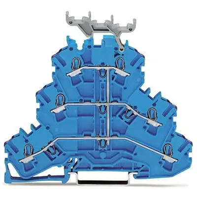 Produktfoto 1 von WAGO TOPJOB S Mehrstufiger Anschlussklemmenblock 3 Blau, 2.5mm², 300V Einsteck-Anschluss IECEx/ATEX/CSA