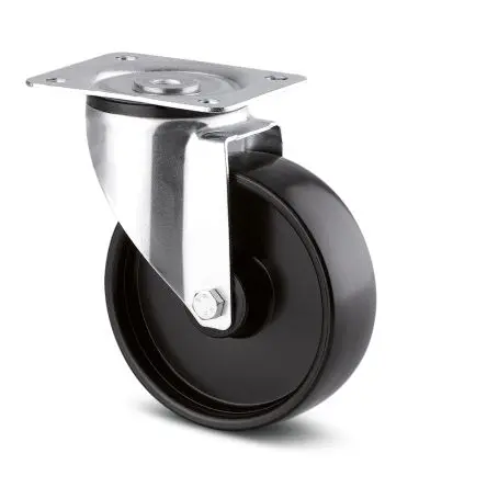 Tente Drehbar Rolle, Rad ø 125 mm, 125 kg, Ges H. 155 mm, Rad B. 40 mm, Polypropylen