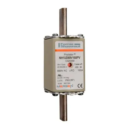 Produktfoto 1 von Mersen NH1UD NH-Sicherung NH1, 690V ac / 350A FF, aR IEC