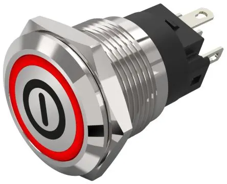 Produktfoto 1 von EAO 82 Beleuchtete Drucktaste Rot Beleuchtet Rastend Panel Ø 19 mm, 1-poliger Umschalter / 3A 240 V dc 240 V ac, IP65,