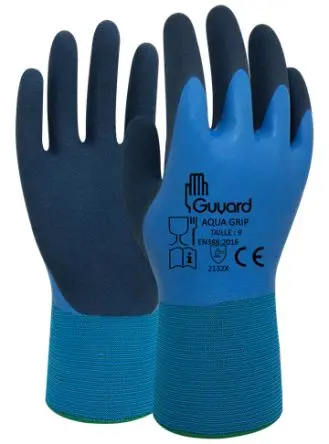 Produktfoto 1 von GUYARD AQUAGRIP Arbeitshandschuhe  Größe 9 Nylon Blau Latex 20