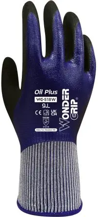 Wonder Grip WG-518W OIL PLUS Handschuhe Größe 9, L Nylon Nylon Violett Nitril 24