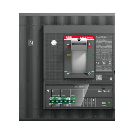 Produktfoto 1 von ABB SACE Tmax XT XT5S, Kompaktschutzschalter 4-polig, 400A Feststehend / Abschaltvermögen 25 kA 690V ac 750 V dc