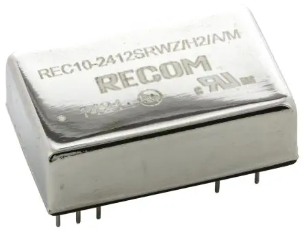 Recom REC10/M DC/DC Konverter, 12V dc OUT 833 mA Durchsteckmontage 75V 2 kV dc 10 W -40 °C 75 °C