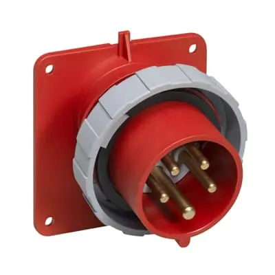 Amphenol Industrial 2CMA1 Leistungssteckverbinder Rot 3P+N+PE, 415V, Frontplattenmontage Abgewinkelt IP67, IP69 32A