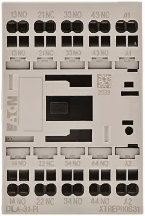 Produktfoto 1 von Eaton DILA Hilfsschütz 24V dc-Spule, 690V / 4 A 24V dc 3 Schließer, 1 Öffner 4-Hilfskontakte