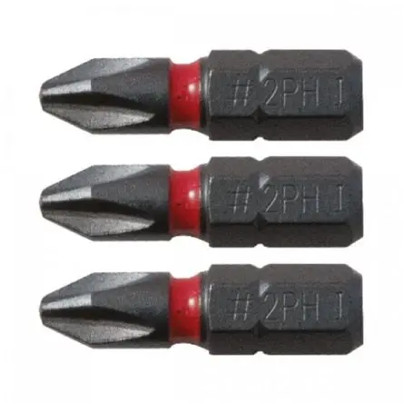 Produktfoto 1 von CK Phillips Phillips Blue Steel Schraubendreher-Bit-Set, Legierungsstahl PH2 25 mm, 3-teilig