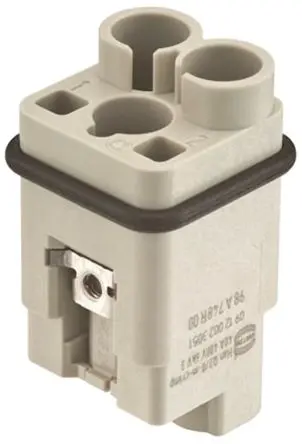 Produktfoto 1 von HARTING 0912 Industrie-Steckverbinder Kontakteinsatz Stecker, 2-polig 40A, Schraubanschlussklemme, Steckverbindereinsatz
