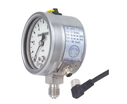 Produktfoto 1 von WIKA Verfahren PGT23.063 Manometer 63 mm 0 bar → 4 bar Edelstahl 304 Gehäuse G 1/4