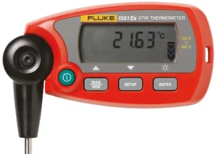 Fluke calibration Digitales Thermometer, 1551A, Tragbar, 1 bis 160 °C ±0.05°C max, Messelement Typ
