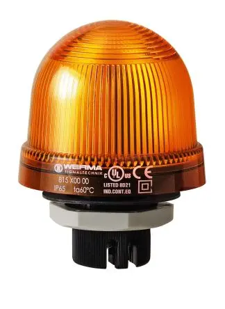 Produktfoto 1 von Werma 816 LED Dauerbetrieb Signalleuchte 24V Gelb Eingebaut, Ø 75 mm x 97 mm IP65
