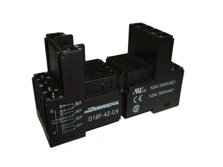 Produktfoto 1 von Durakool Relaissockel zur Verwendung mit DX4, DXN-Relais D14F, 12 -Kontakt, DIN-Hutschiene, 300V ac