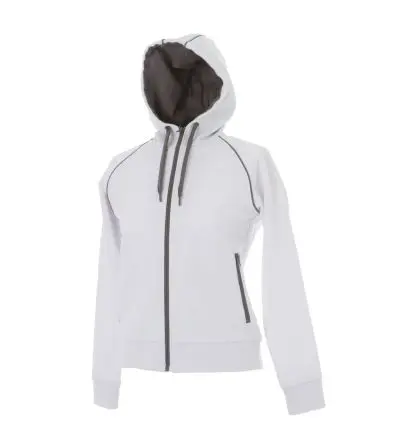 JRC 989375 Damen Sweatshirt, 20 % Baumwolle, 80 % Polyester Weiß Langer Reißverschluss, Größe M