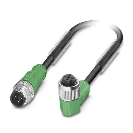 Produktfoto 1 von Phoenix Contact SAC-4P-M12MS/3.0-PUR/M12FR, 4-polig Sensor-Betätigungselementkabel, M12, Rechtwinklig Buchse 4 / M12,