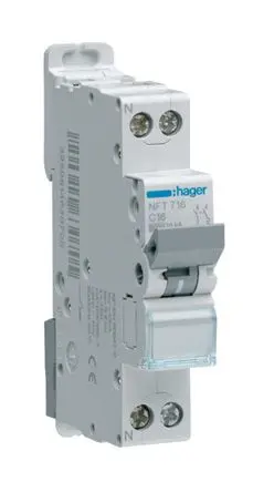 Produktfoto 1 von Hager NFT Miniaturüberlastschalter, Pol 1-polig 3A 240V ac, Abschaltvermögen 10 kA