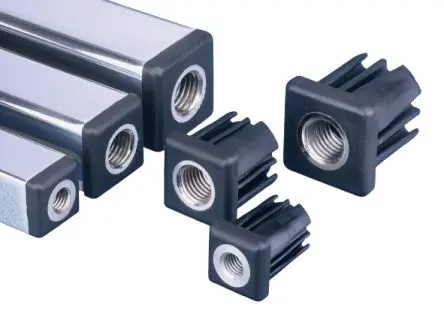 Produktfoto 1 von Nu-Tech Engineering Rohrstopfen, 1000 kg, Vierkant, Nylon, Buchse Messing, vernickelt
