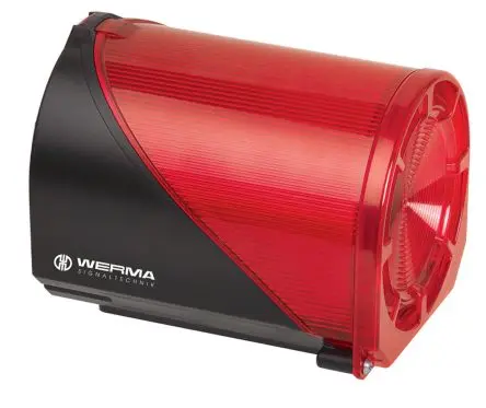 Produktfoto 1 von Werma 444 LED, Filament/Warnsummer-Licht Beacon-Sounder-Kombination 230V Rot IP65 Basis, Wand / 92 dB 98 dB @ 1m