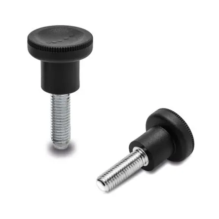 Produktfoto 1 von Elesa Knopf Schwarz M5 x 20 Glasfaserverstärktes Polyamid x 20 mm, mit Gewindebolzen Ø 21 mm