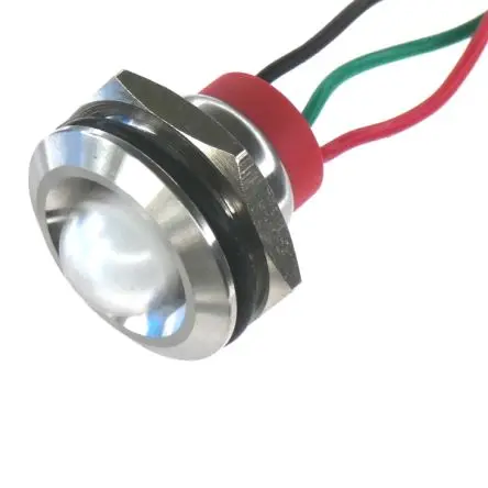 Produktfoto 1 von CML PL19SL Edelstahl-Panel-Leuchte Rot, Grün Panel-LED, Draht 24V 19 mm, IP67