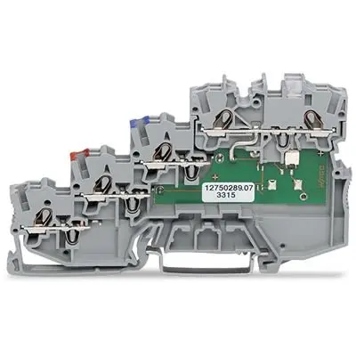 Produktfoto 1 von WAGO TOPJOB S Anschlussklemmenblock DIN-Schiene 4 Grau, 1mm², 24V Zugfederklemme
