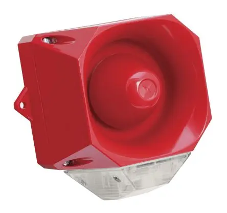Produktfoto 1 von Eaton Fulleon, Asserta Midi LED, Filament/Warnsummer-Licht Schall- und Lichtsignal-Kombination 115V dc Klar IP66 Wand /