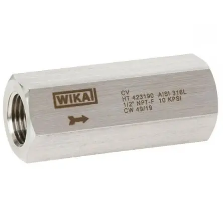 Produktfoto 1 von WIKA, Einfach Hydraulisches Rückschlagventil 1.38 bar NPT Edelstahl Inline 10000 psi