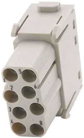 Produktfoto 1 von HARTING HAN Modular Modul für robusten Stromversorgungsstecker Buchse, 8-polig 16A, Kabel, Schnellverriegelungsmodul